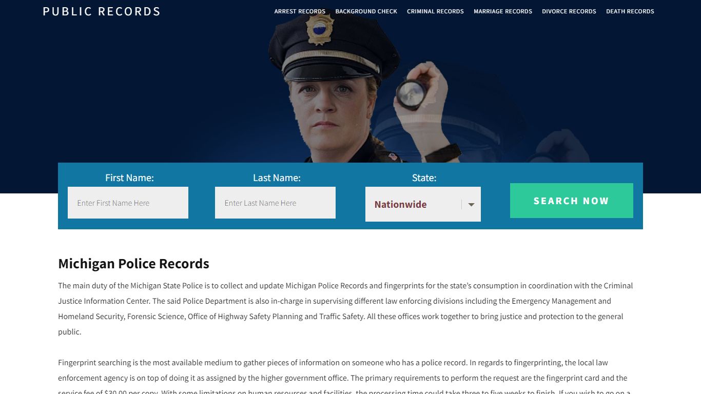 Michigan Police Records | Get Instant Reports On People